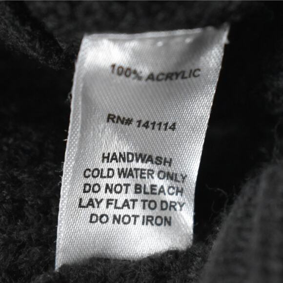 Black side lace up crewneck tunic sweater Women's large biker alt whimsigoth - Picture 5 of 6